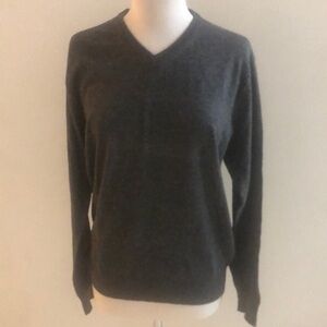 Real Cashmere Sweater Gray - Made in Italy - Sz 52 = Large